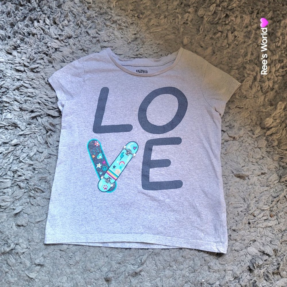 Spotted Zebra Grey LOVE Graphic Tee